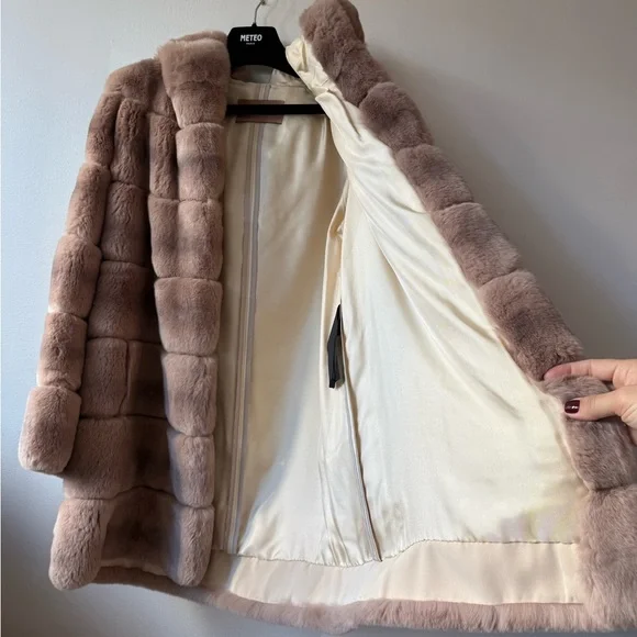 Yves Salomon Rabbit Fur Coat - Picture 3 of 15